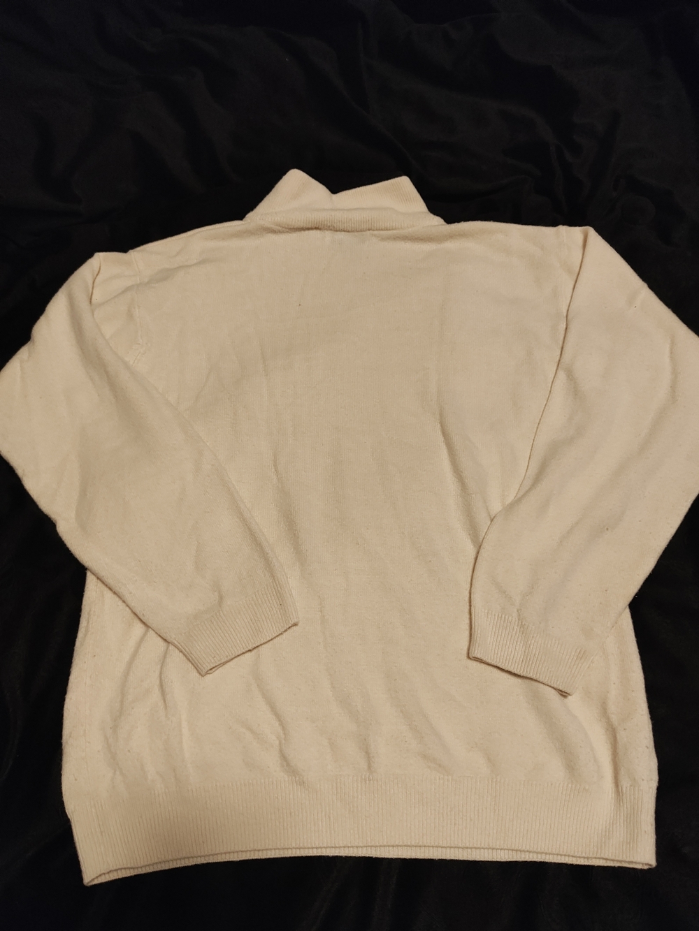 Women's Cream Cable-Detail Mock Neck Sweater with Pearl Accent - Picture 3 of 3